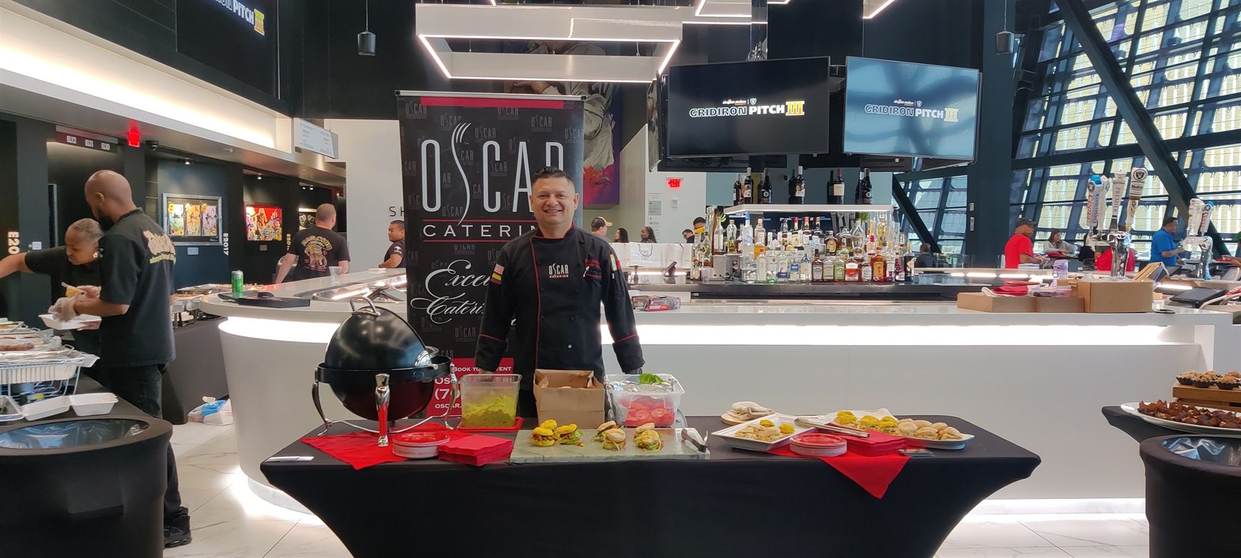 Chef Oscar catering a corporate event at Allegiant Stadium